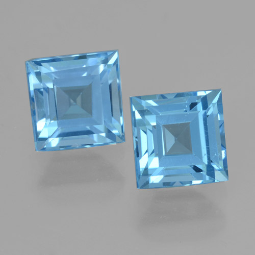 Swiss Blue Topaz Gem - 2.3ct Square Step-Cut (ID: 461471)