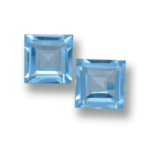 Deep Baby Blue Topaz Gem - 1.8ct Square Step-Cut (ID: 461480)