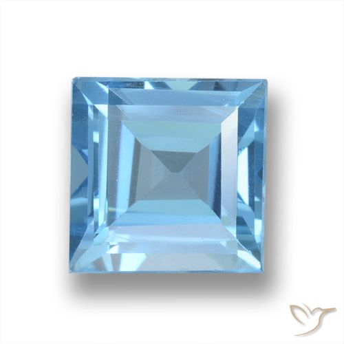 2.25ct Natural Swiss Blue Topaz, Square, VVS-VS