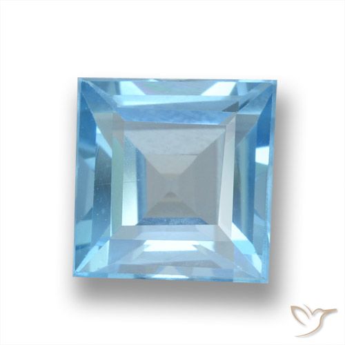 1.86ct Natural Swiss Blue Topaz, Square, VVS-VS