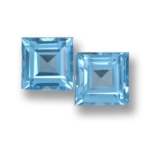 Bleu ciel Topaze gemme - 2.2ct Carré taillée en degrés (ID: 461569)