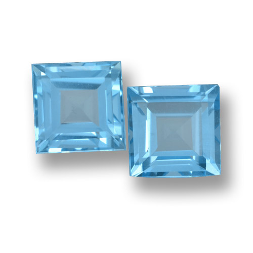 Azul medio Topacio Gema - 2.2ct Corte cuadrado step (ID: 461655)