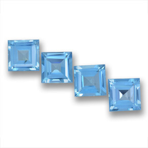 Свисс-Блю Топаз Камень - 1.9ct Квадратная форма ступенчатая огранка (ID: 461718)