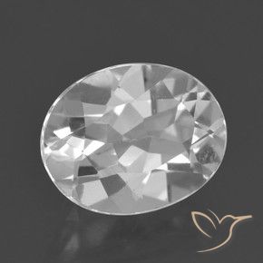 3.14 ct White Topaz Stone, Natural Topaz in Oval Facet Shape for Sale