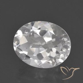 3.19 ct White Topaz Stone, Natural Topaz in Oval Facet Shape for Sale