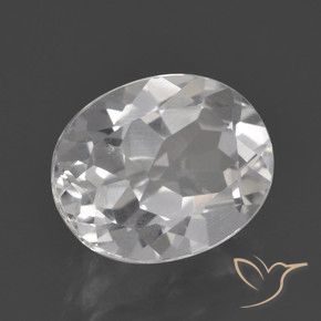 3.25 ct White Topaz Stone, Natural Topaz in Oval Facet Shape for Sale