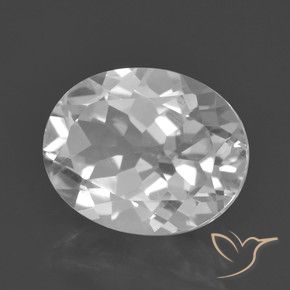 3.13 ct White Topaz Stone, Natural Topaz in Oval Facet Shape for Sale