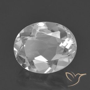 3.25 ct White Topaz Stone, Natural Topaz in Oval Facet Shape for Sale