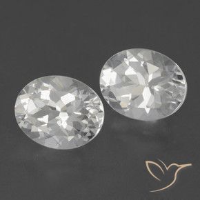 6.37 ctw White Topaz Stones, Natural Topaz in Oval Facet Shape for Sale