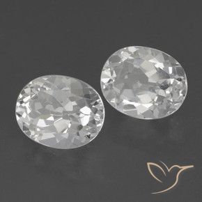 6.12 ctw White Topaz Stones, Natural Topaz in Oval Facet Shape for Sale