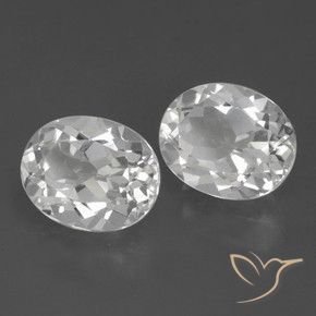 6.64 ctw White Topaz Stones, Natural Topaz in Oval Facet Shape for Sale