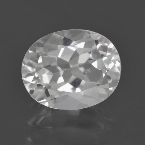 Белый Топаз Камень - 3.2ct Фасетный Овал (ID: 462420)