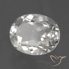 3.06 ct White Topaz Stone, Natural Topaz in Oval Facet Shape for Sale
