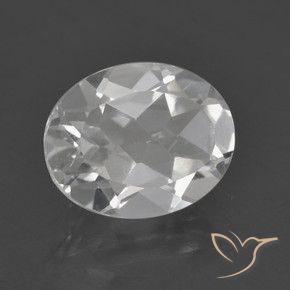 3.01 ct White Topaz Stone, Natural Topaz in Oval Facet Shape for Sale
