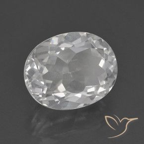 3.28 ct White Topaz Stone, Natural Topaz in Oval Facet Shape for Sale