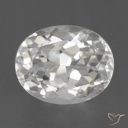 3.67ct Natural White Topaz, Oval, VVS-VS