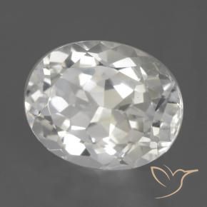 3.67 ct White Topaz Stone, Natural Topaz in Oval Facet Shape for Sale