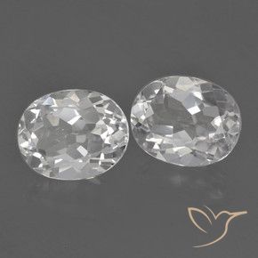 6.39 ctw White Topaz Stones, Natural Topaz in Oval Facet Shape for Sale