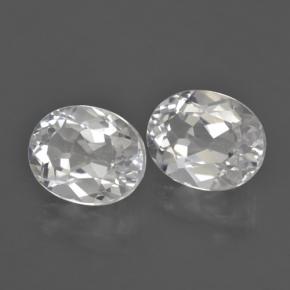 7.63 ctw White Topaz Stones, Natural Topaz in Oval Facet Shape for Sale