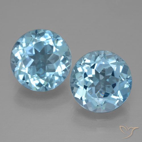 6.45ctw Natural Swiss Blue Topaz, Round, VVS-VS