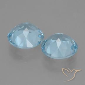 Topaz Gemstones in 9 mm (calibrated) Size for Sale, Topaz Stones in Swiss Blue Color