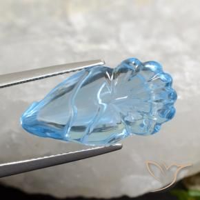 15.40 ct Blue Topaz Stone, Natural Topaz in Carved Fruit Shape for Sale
