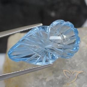16.56 ct Blue Topaz Stone, Natural Topaz in Carved Fruit Shape for Sale