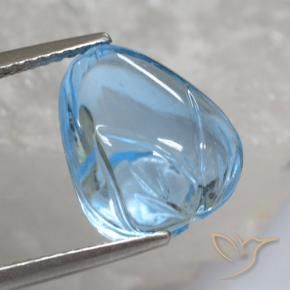 11.83 ct Blue Topaz Stone, Natural Topaz in Carved Fruit Shape for Sale