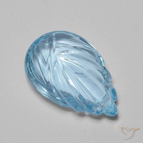 10.76 ct Sky Blue Topaz, 19 x 12.3 mm Carved From Brazil, Photo A