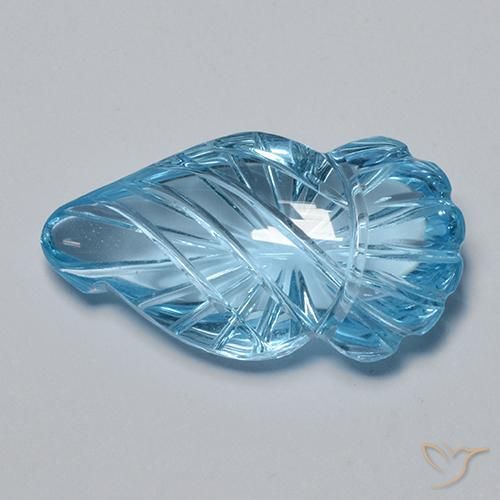 16.79 ct Blue Topaz Stone, Natural Topaz in Carved Fruit Shape for Sale