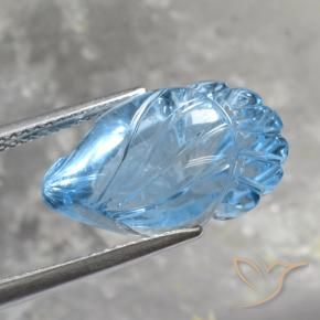 12.38 ct Blue Topaz Stone, Natural Topaz in Carved Fruit Shape for Sale