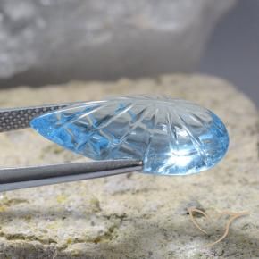 Topaz Gemstone in 21.4 x 11.9 mm Size for Sale, Topaz Stone in Swiss Blue Color