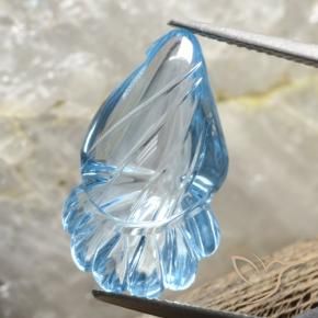 10.88 ct Blue Topaz Stone, Natural Topaz in Carved Fruit Shape for Sale