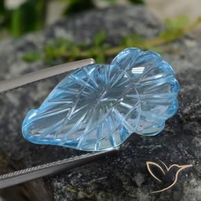 15.08 ct Blue Topaz Stone, Natural Topaz in Carved Fruit Shape for Sale