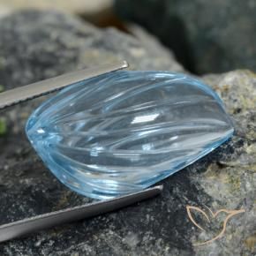 19.21 ct Blue Topaz Stone, Natural Topaz in Carved Leaf Shape for Sale