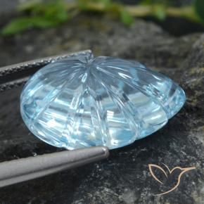 Topaz Gemstone in 17.8 x 15 mm Size for Sale, Topaz Stone in Swiss Blue Color