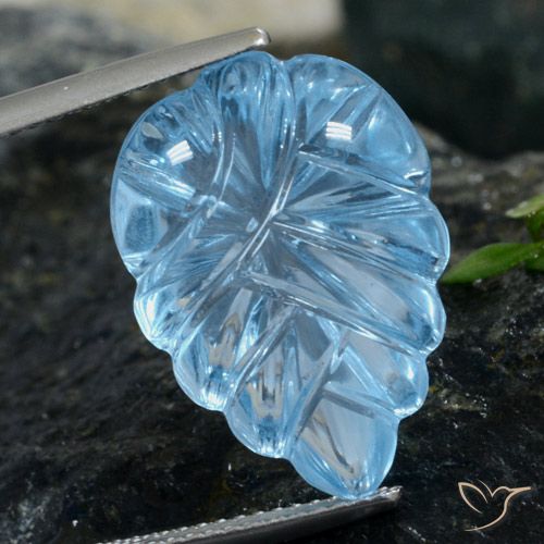 14.95ct Natural Swiss Blue Topaz, Flower Cut, Transparent