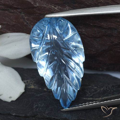 14.78ct Natural Swiss Blue Topaz, Flower Cut, Transparent