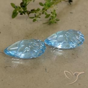 25.11 ctw Blue Topaz Stones, Natural Topaz in Carved Fruit Shape for Sale