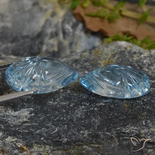 Topaz Gemstones in 17.1 x 11 mm Size for Sale, Topaz Stones in Sky Blue Color