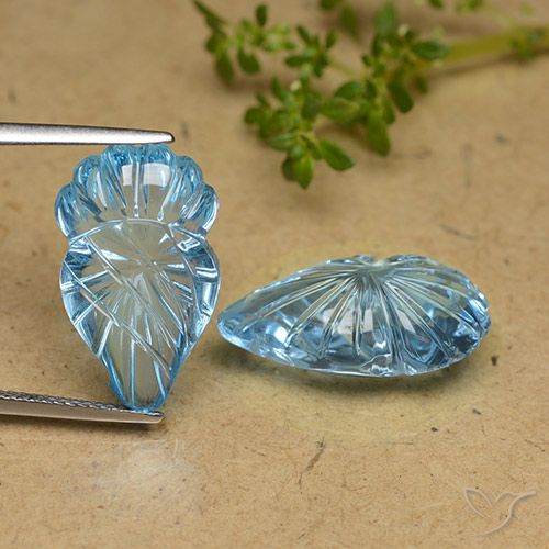 24.81ctw Natural Swiss Blue Topaz, Fancy, Transparent