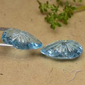 Topaz Gemstones in 18.9 x 11.4 mm Size for Sale, Topaz Stones in Swiss Blue Color