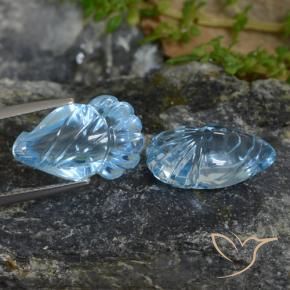 23.02 ctw Blue Topaz Stones, Natural Topaz in Carved Fruit Shape for Sale