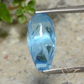 4.11 ct Blue Topaz Stone, Natural Topaz in Carved Fruit Shape for Sale