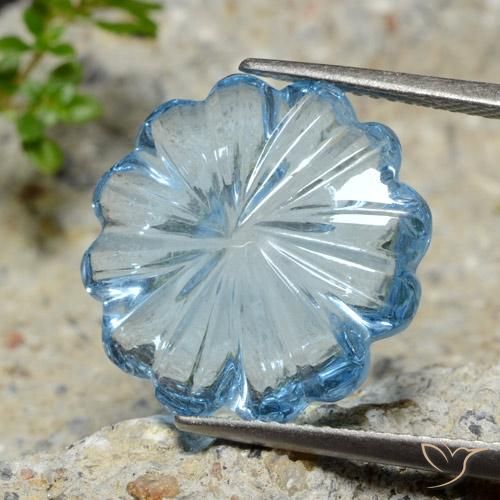 Topaz Gemstone in 17.4 x 17.3 mm Size for Sale, Topaz Stone in Sky Blue Color