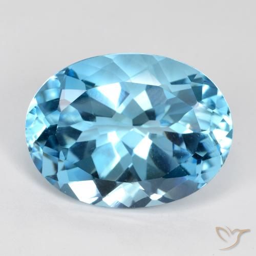 22.02ct Natural Swiss Blue Topaz, Oval, VVS