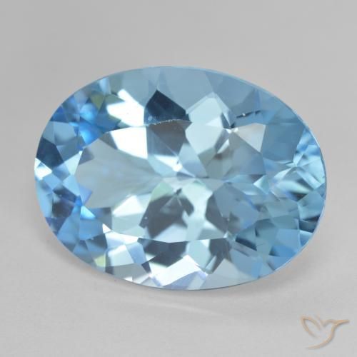 20.98 ct Blue Topaz Stone, Natural Topaz in Oval Facet Shape for Sale