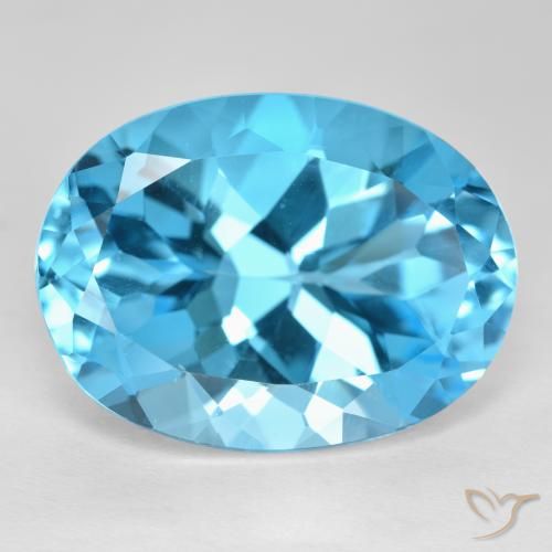 Azul Suizo Topacio Gema - 22.6ct Forma ovalada (ID: 476884)