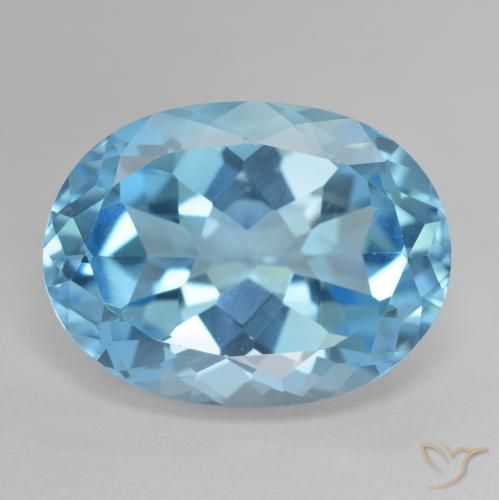 22.75ct Natural Swiss Blue Topaz, Oval, VVS