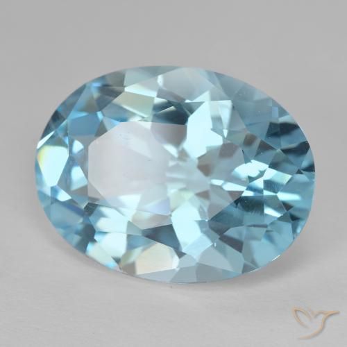 21.52 ct Blue Topaz Stone, Natural Topaz in Oval Facet Shape for Sale